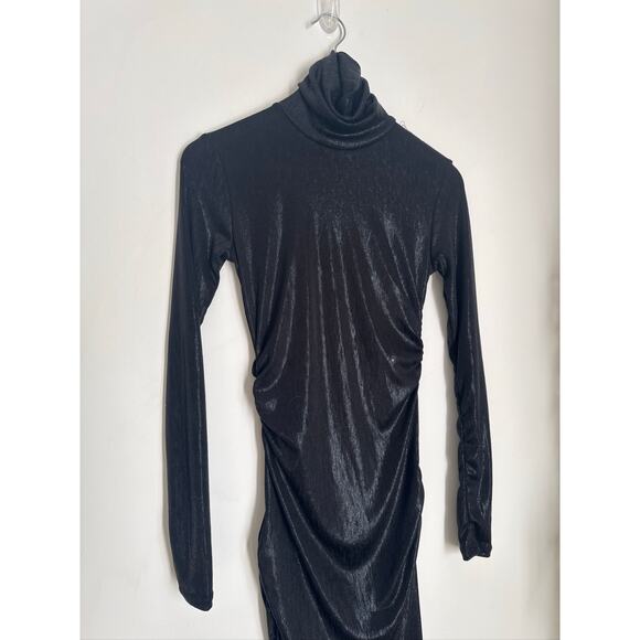 Marcella Baxter Metallic Shimmer Turtleneck Turtleneck Stretch Maxi Dress - XS - Picture 4 of 10